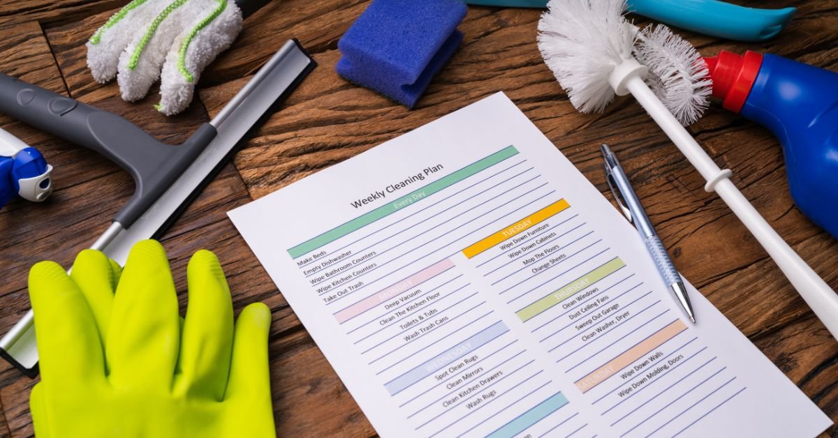 Weekly cleaning plan